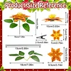 8Pcs 3D Orange Artificial Flowers DIY Desktop Diamond Art Kit