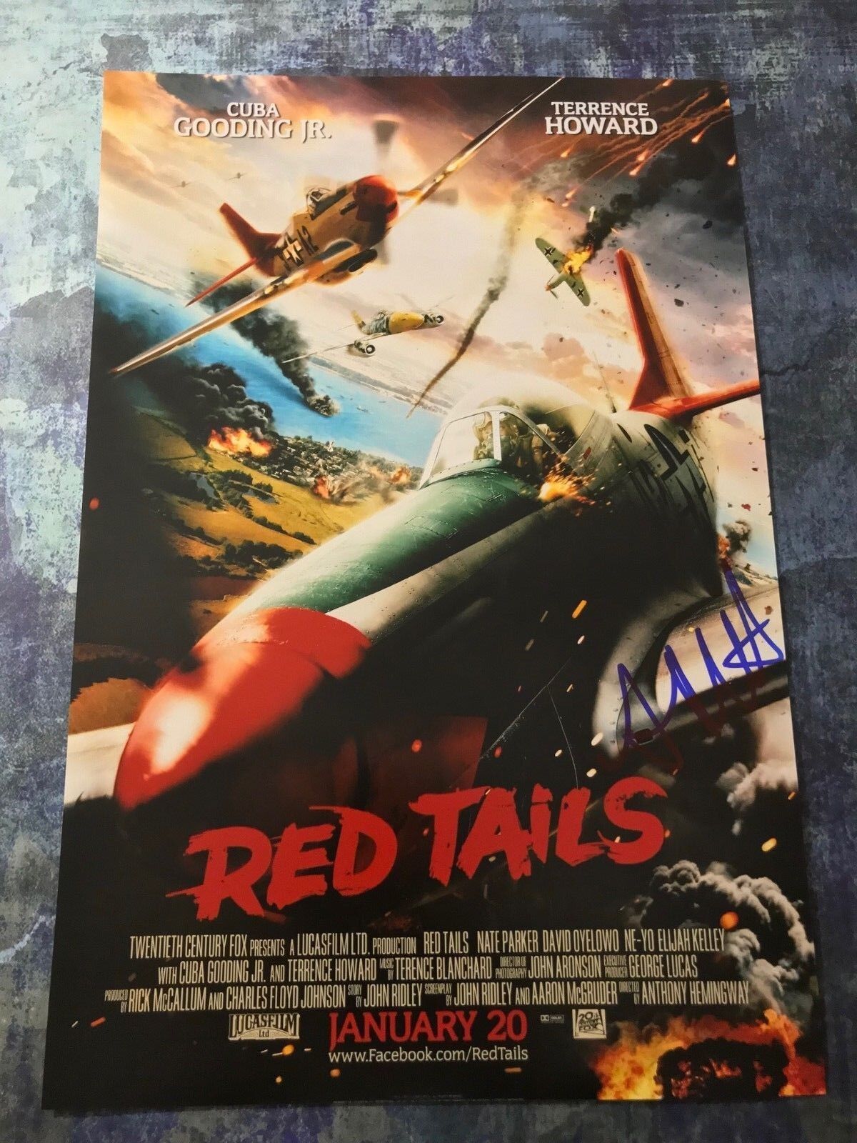 GFA Red Tails * ANTHONY HEMINGWAY * Signed 12x18 Photo Poster painting Poster PROOF A1 COA