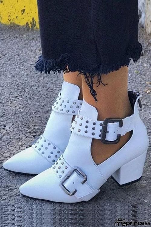 Rivet Buckle Pointed Lintin Martin Boots