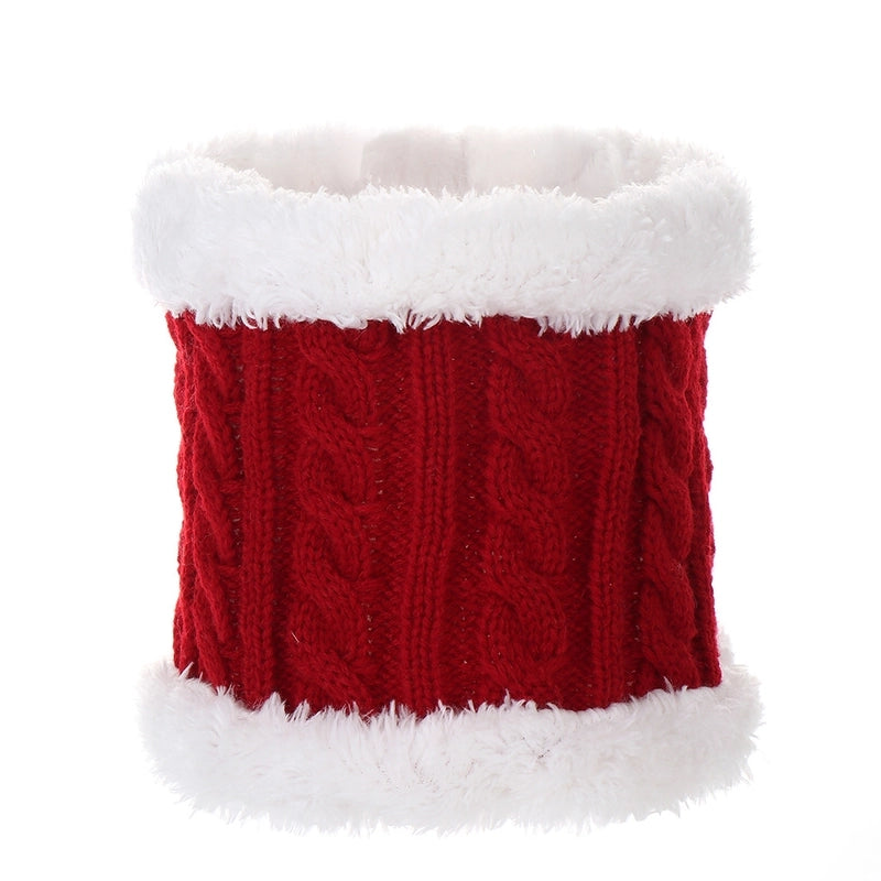 Autumn And Winter Children’s Thickened Wool Hat Ear Double Hair Ball Warm Ear Protection Knitted Hat Set With Standard Solid Color Hat