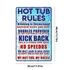 Hot Tub Rules - Vintage Metal Signs - 30*40cm - Warning