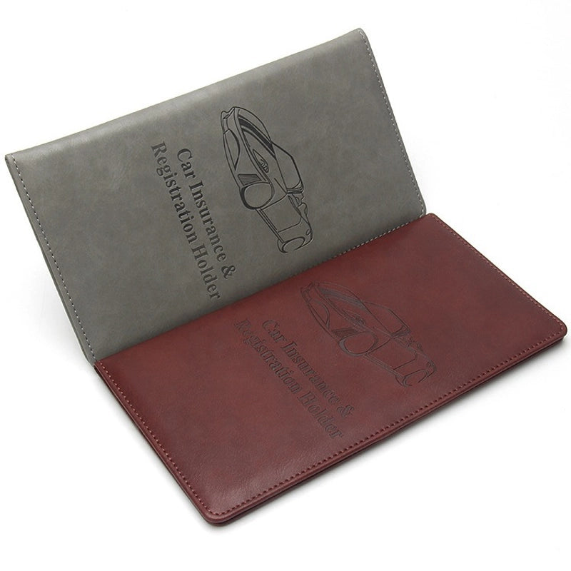 New American Long Driving License Protection Clip Leather Long 66-grain Motor Vehicle Multi-functional Insurance Information Set