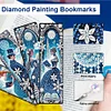 (US Local)Christmas House A5 Size Diamond Painting Notebook Set with 4Pcs Bookmark Gift