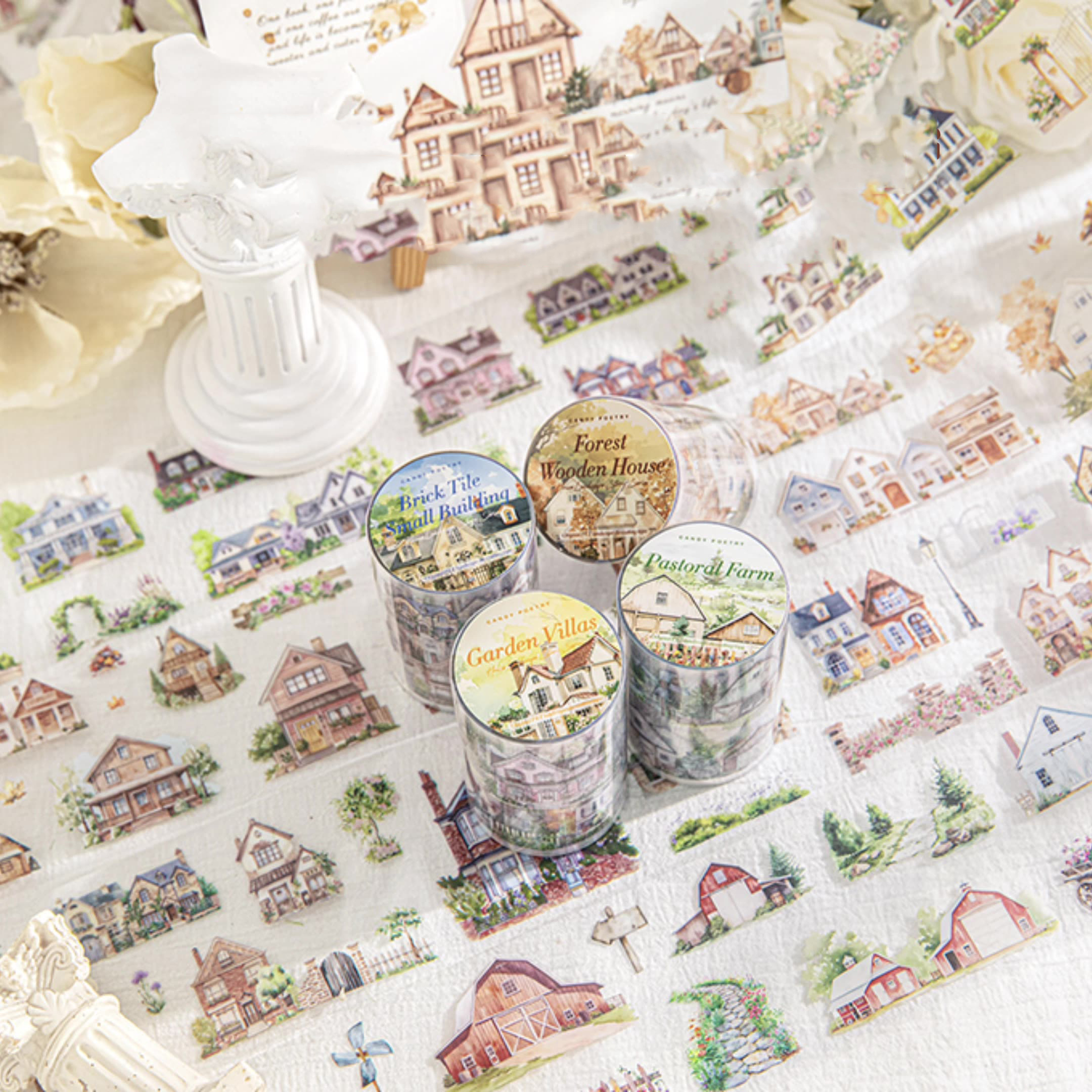 PET 테이프 - 60mm*200cm 집 풍경 이야기 시리즈 귀여운 식물 만들기