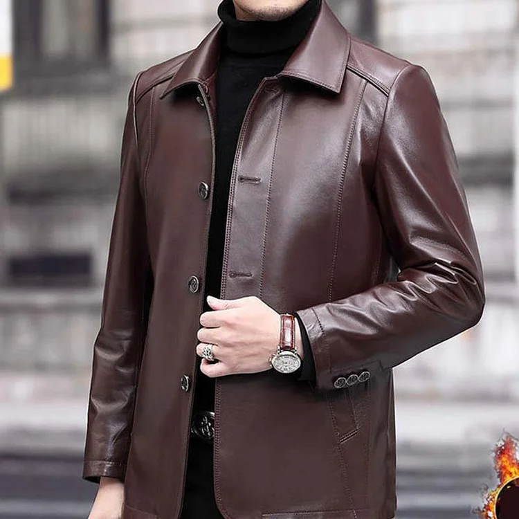 Herren-Winterjacke mit Pl&uuml;schfutter und stilvollem Design