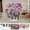 (US Only)2D Flat Print DIY Desktop Elephant Diamond Art Kits Acrylic Bedroom Table Decor
