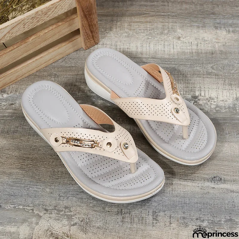 Women's Wedges Clip Toe Sandals Outdoor Slippers Casual Ladies
