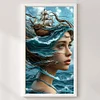 Silhouette Ocean Girl-11CT Stamped Cross Stitch 40*70cm/15.75*27.56in(Big Size) tapestrymarket