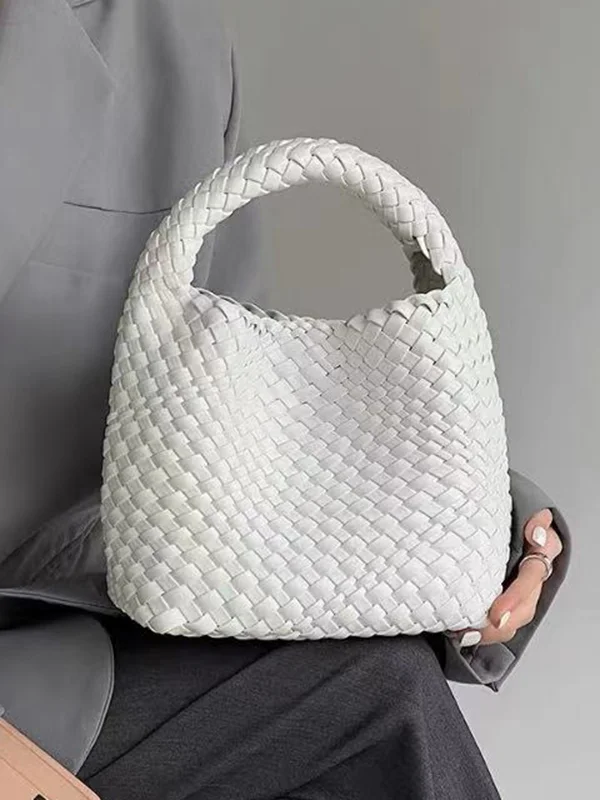 Woven Solid Color Handbags Bags