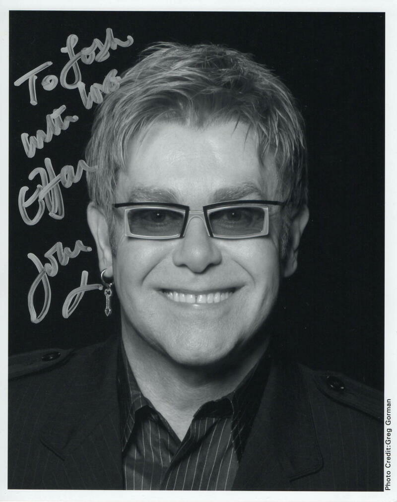 ELTON JOHN SIGNED AUTOGRAPH 8X10 Photo Poster painting - TO JOSH