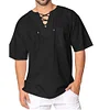 Gioiacombo&trade; T-shirt da uomo con collo in lino