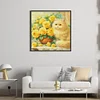 (US Only)Cat Printed Cross Stitch Kit 61x61cm DIY 14CT Thread Art Needlework Home Decor