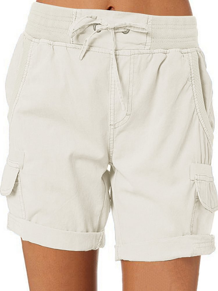 Casual Cotton And Linen A-line Loose Wide-leg Shorts