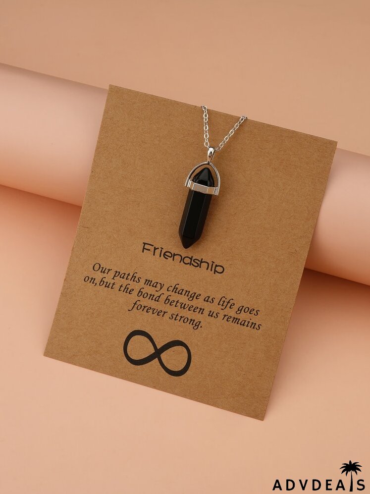 Geometric Stone Charm Necklace