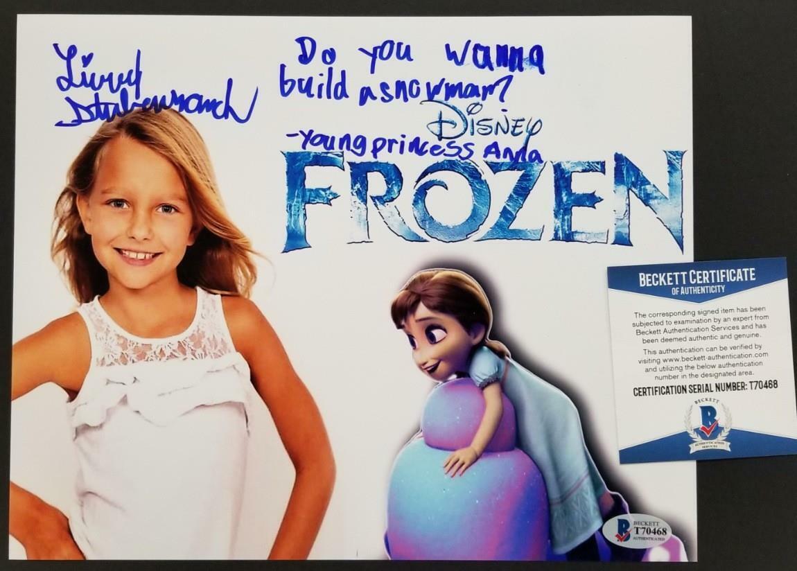 Livvy Stubenrauch signed Frozen 8x10 Photo Poster painting #4 Young Princess Anna ~ BAS COA