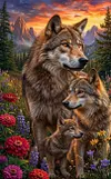 Luxury AB Velvet Diamond Painting Kit - Wolf