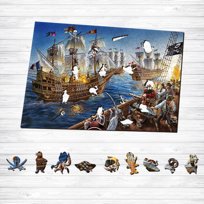Ericpuzzle™ Ericpuzzle™Pirates Battleship Wooden Puzzle
