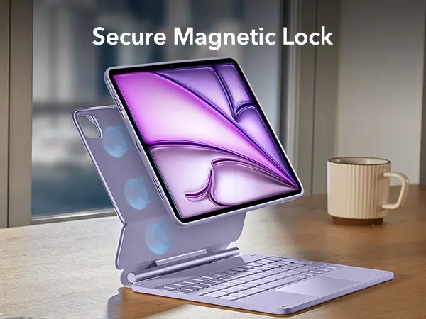 Product Introduction of ESR iPad Air 11/13 inch Case with Keyboard.iPad Pro 11/13 inch Keyboard Case.Easy-Set Magnetic Stand.Portrait/Raised Modes.Removable Protective Case 4