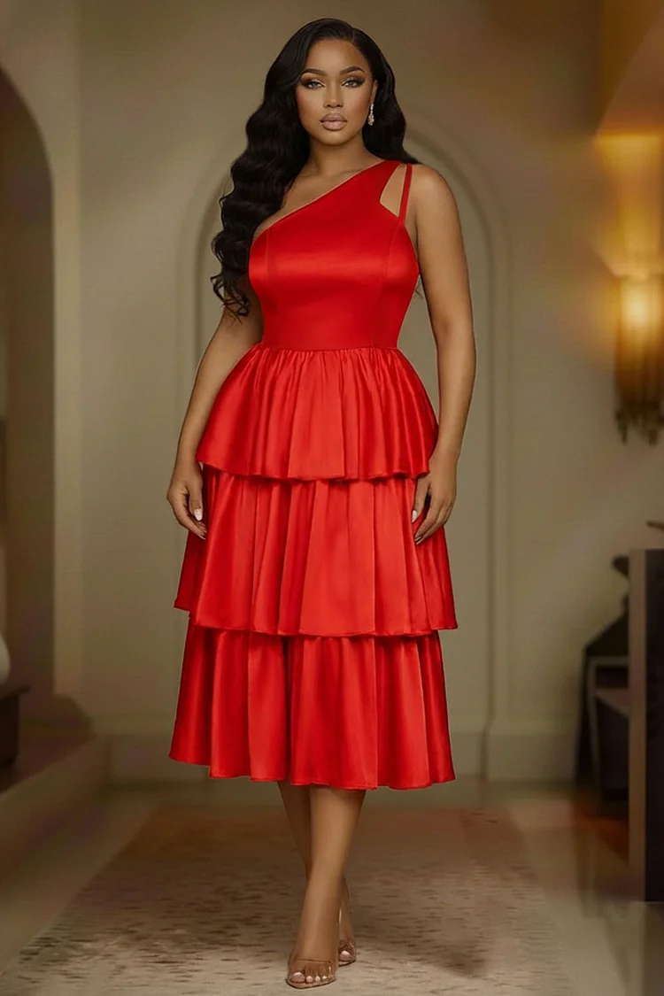 strapless open back dress Classy Silk Cotton Red Dress