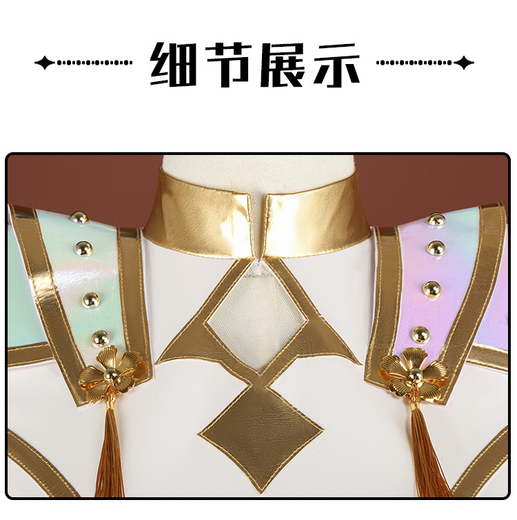 Tegooe Huntrix Zoey Cosplay Costume Wig for Women - Demon Hunter Uniform - BlackWhite Golden - S-3XL