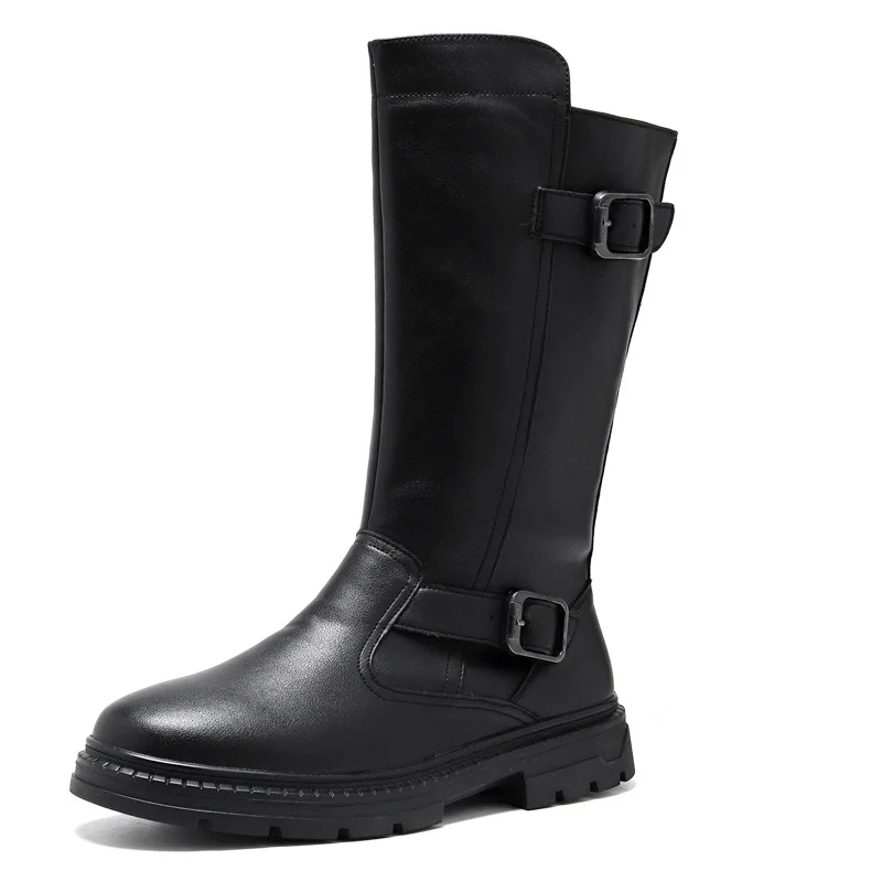 Zingj Martin Boots Male Leather Cowhide Parade Boots Knight Leather Boots Men Boots Platform Cowboy Boots 88056