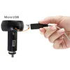 3 in 1 Digital LED Car Voltmeter Thermometer 12V/24V USB Car Charger (Red Blue)