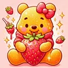 Diamond Painting -5D Full Round Drill Bear Strawberry