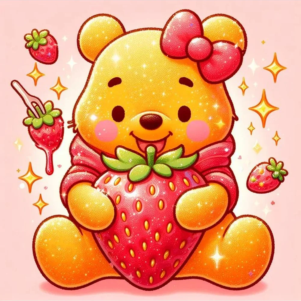 Full Round Diamond Painting 30*30cm - Winnie The Pooh And Strawberry