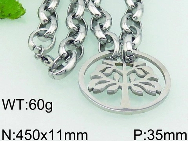 Fashion Tree Titanium Steel Plating Hollow Out Bracelets Necklace