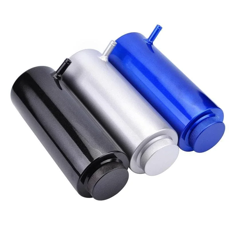 Garlaven Universal 800ML Aluminum Cylinder Radiator Overflow Reservoir Coolant Tank Can