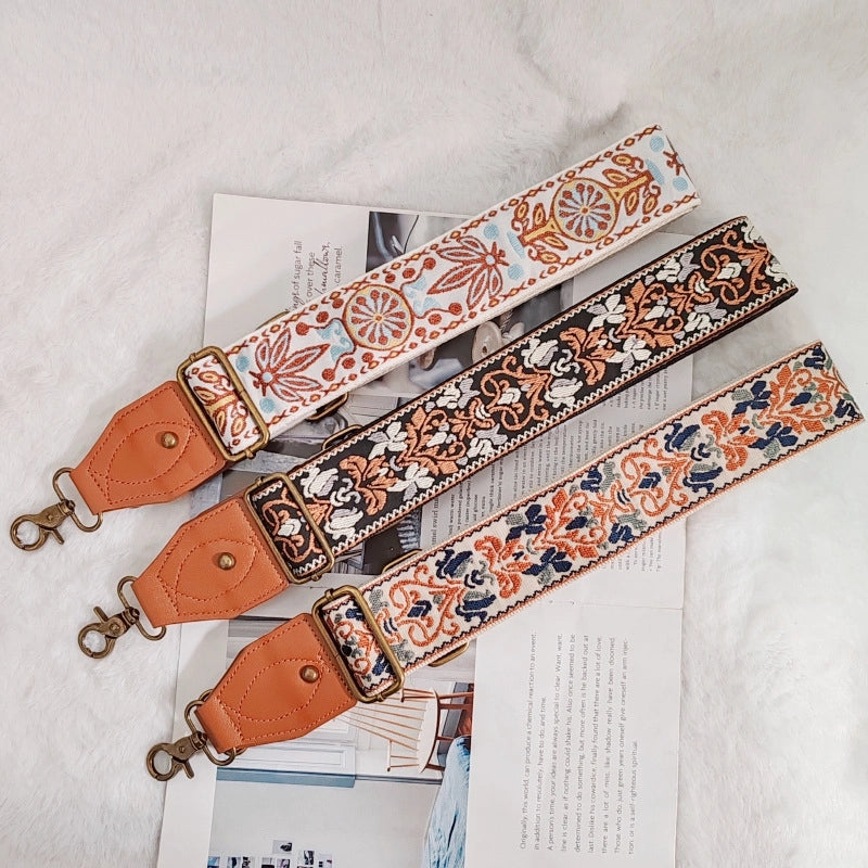 Hot Sale 5CM Ethnic Style Wide Shoulder Strap Retro Polyester Bag Strap Shoulder Messenger Bag Strap Guitar Strap Replaceable Shoulder Strap