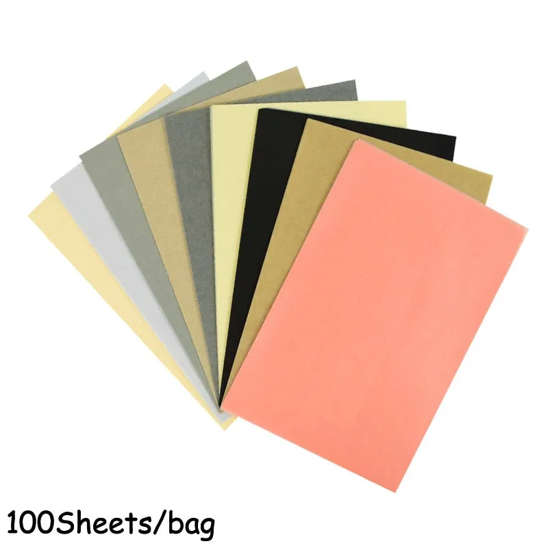 100Sheets A5 Gift Wrapping Paper Retro Multicolor Tissue Paper Bookmark Floral Gift Packaging Material Birthday Party Decoration