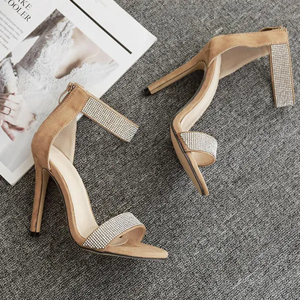 2022 Luxury Rhinestone Women Sandals Sexy Bling Crystal High Heel Women Sandals Elegant Party Shoes Women