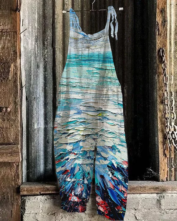 Women's Ocean Art Vintage Jumpsuit
