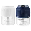Electric Garlic Chopper 300ML Portable Cordless Mini Food Processor Rechargeable Vegetable Chopper Blender for Nuts Chili Onion Minced Meat and Spices