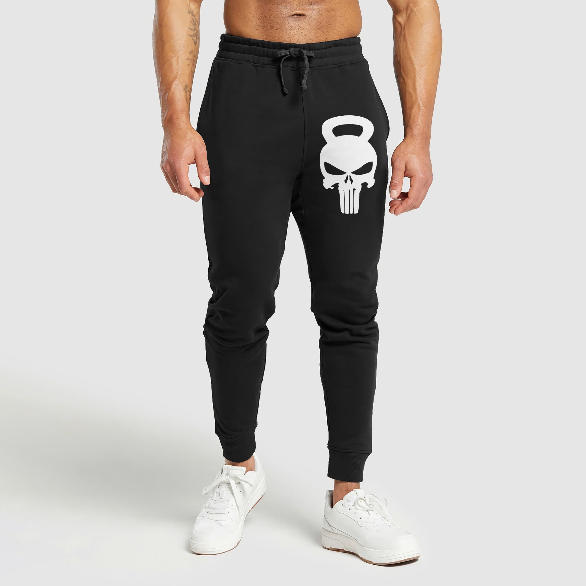 SKULL Dumbbell Graphic Print Performance Sweatpants
