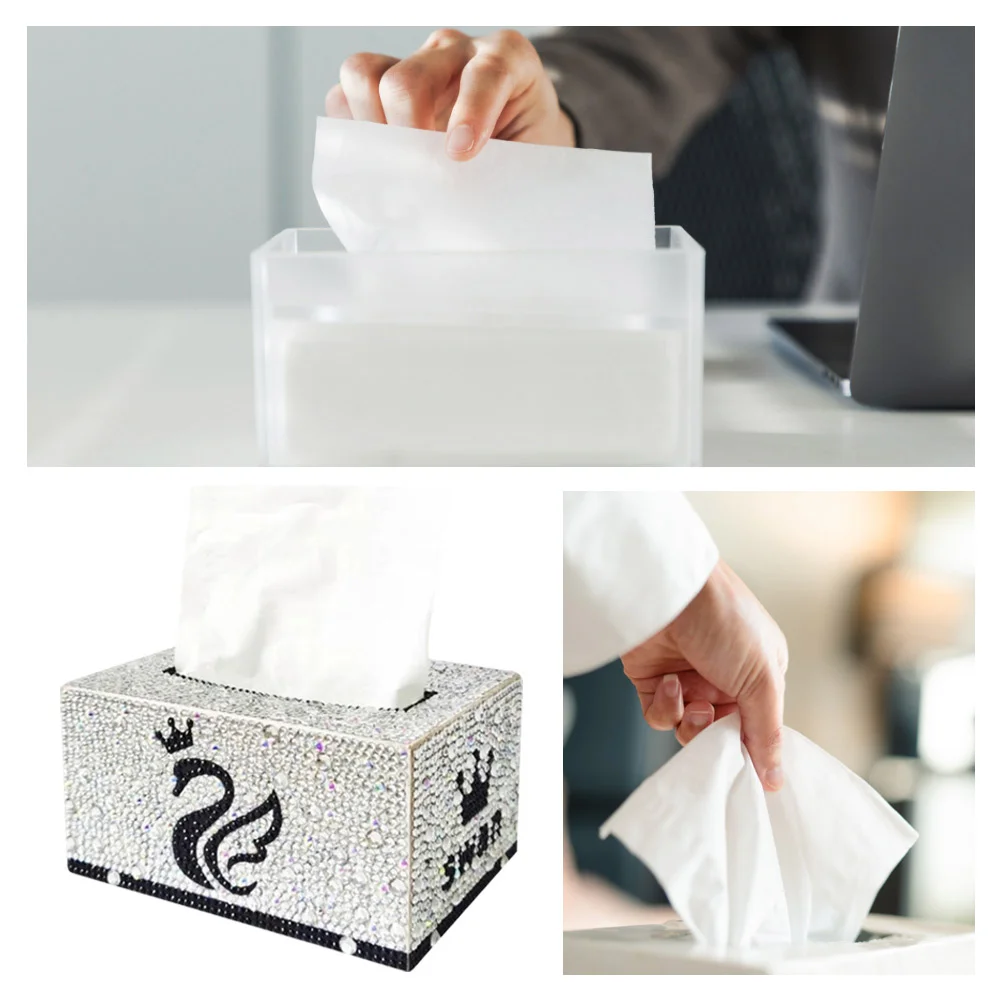 DIY Diamond Painting Tissue Box - Swan