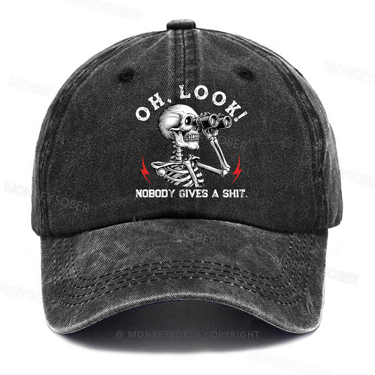 Personalized "Oh Look Nobady Gives A Shit" Custom Washed Baseball Caps