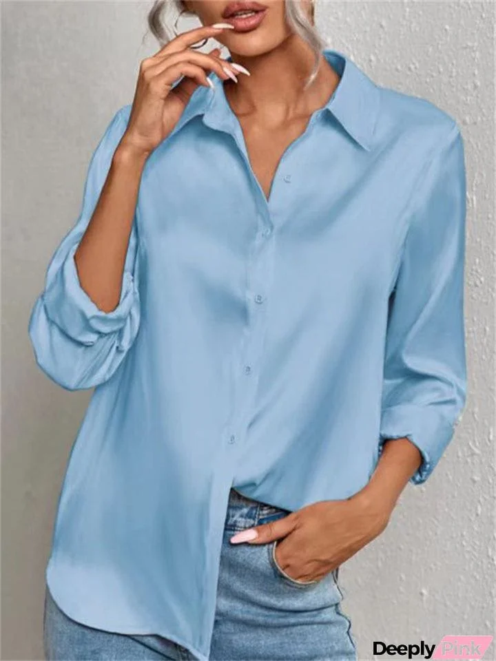 Female Comfortable Silky Classy Office Wear Commuting Blouses