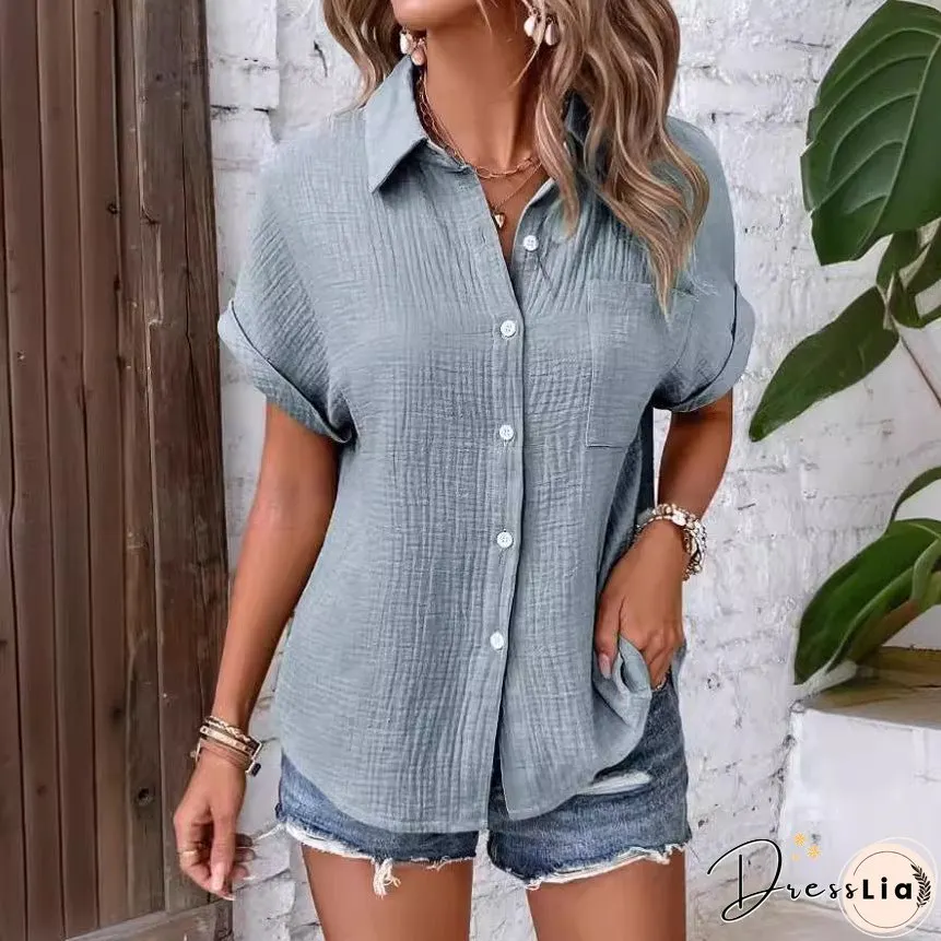 Women's Shirt Solid Color Casual Dolman Sleeve Blouses