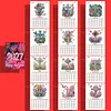 2027 New DIY Diamond Painting Flower Cross Desk Calendar Set 12-Month Flip Calendar Design Monthly Planner Office Desktop Decor