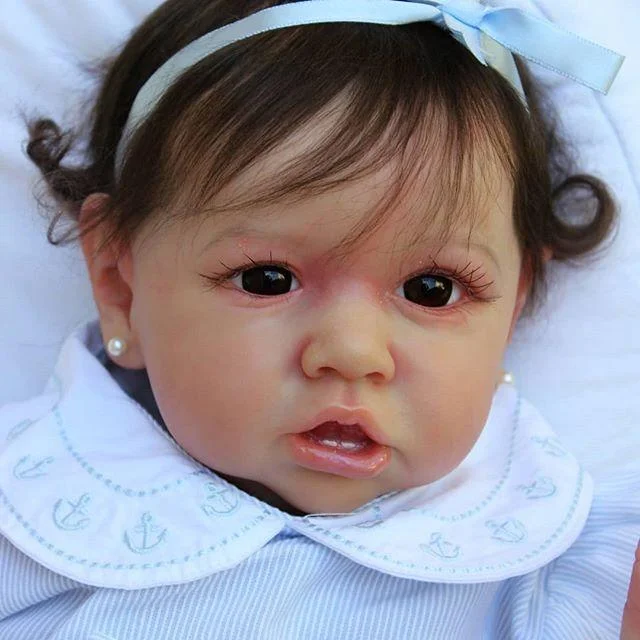 Black Silicone Baby 12'' Realistic Newborn Elsie Reborn Doll Girl Toy with  Long Black Hair By Rsgdolls®