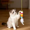 Interactive Cat Hanging Toys USB Charging Self-Play Pet Chase Toy Swing Feather Auto-Rebound Cat-Teasing Tool for Relieve Boredom Burn Energy
