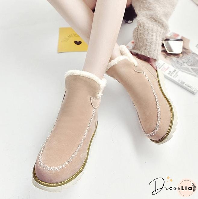 Casual Winter Solid Color Warm Snow Boots Shoes