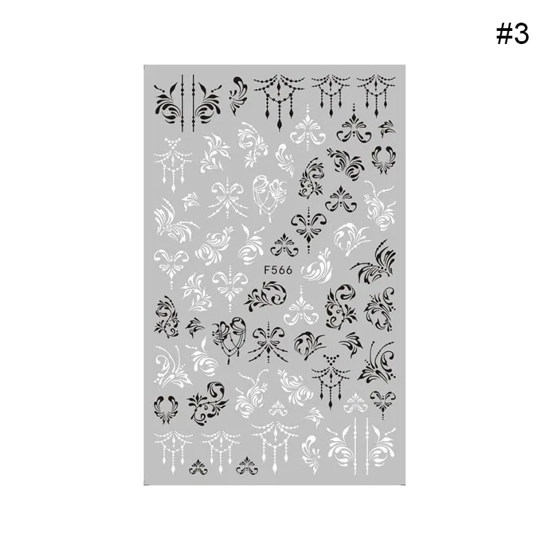 Heart Love Design 3D Nail Sticker English Letter Stickers Face Pattern Trasnfer Sliders Valentine's Day Nail Art Decoration-Nail Inspo
