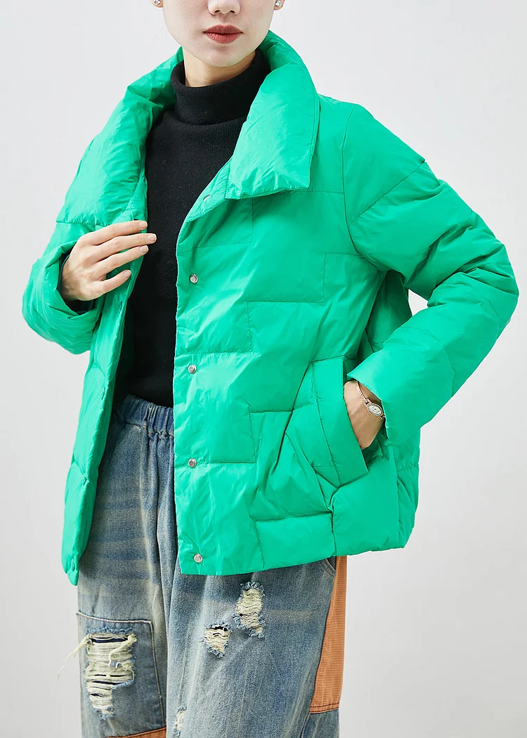 Natural Green Oversized Duck Down Puffer Jacket Winter