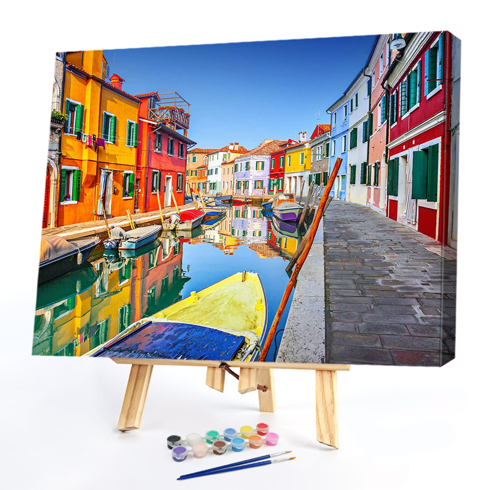 

50*40CM - Paint By Numbers - Boat Street, 501 Original