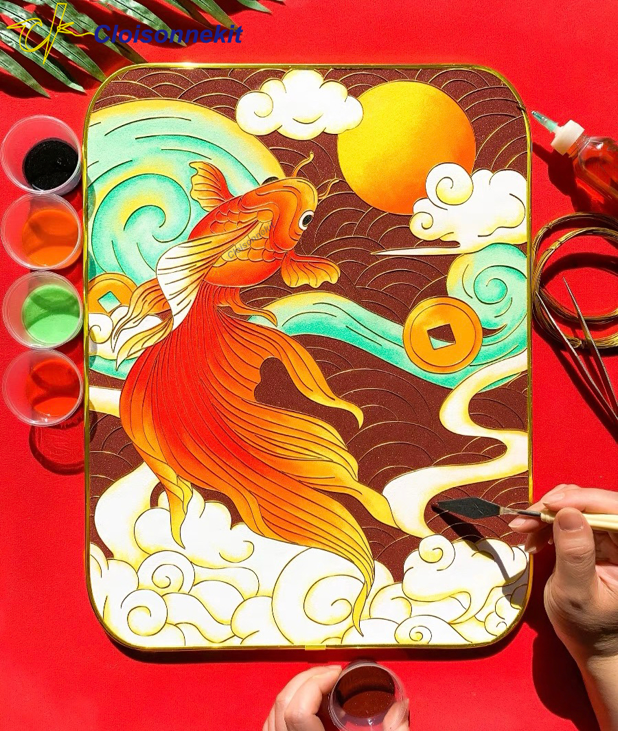Prosperity Koi -Cloisonne Painting Art Kits - Cloisonnekit