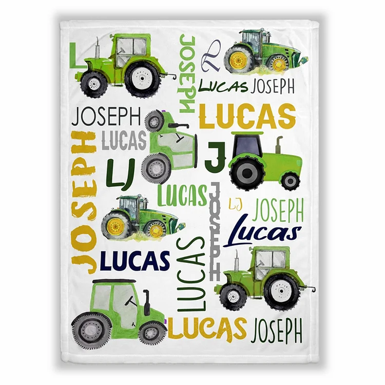 BlanketCute-Personalized Lovely Kid Truck Blanket with Your Kid's Name | 01