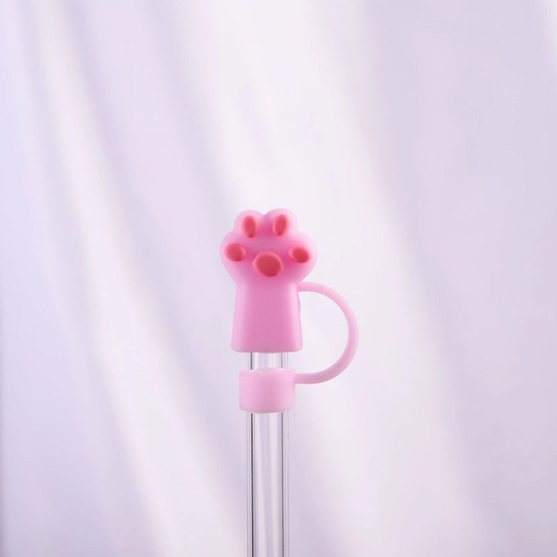 Casual Vacation Solid Color PVC Soft Rubber Straw Decorative Cap 1 Piece